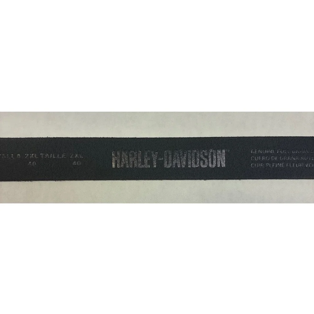 Harley‎ Davidson Leather Belt Mens 2XL Black Script Logo Buckle BMW028 NWT